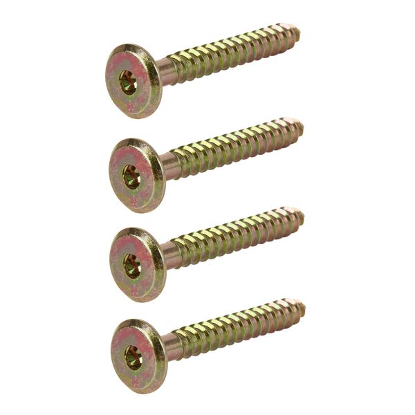 50mm Furniture Wood/Timber Connector Screws Hex Drive Steel Flat Head Set of 4