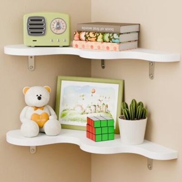 Cute Cloud Shelves, Wavy Floating Corner Shelf, Cloud Corner Wall Shelves with