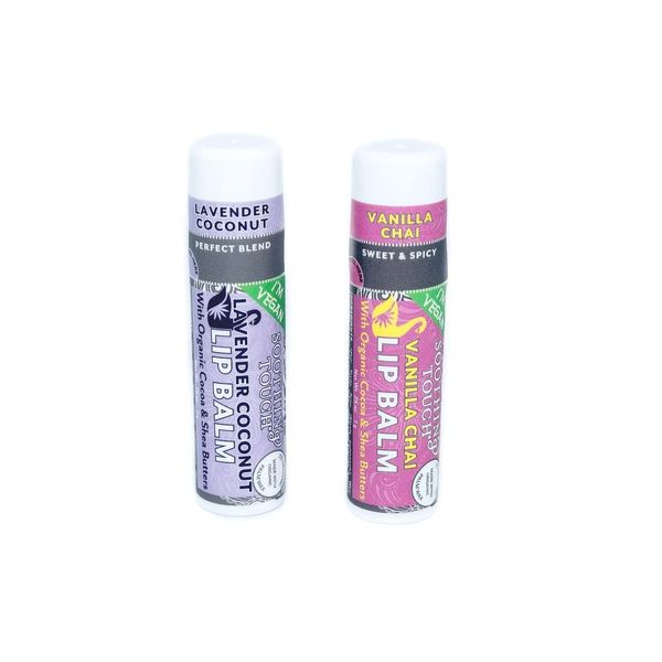 Soothing Touch Lip Balm Combo 2 Pack - Lavender Coconut & Vanilla Chai