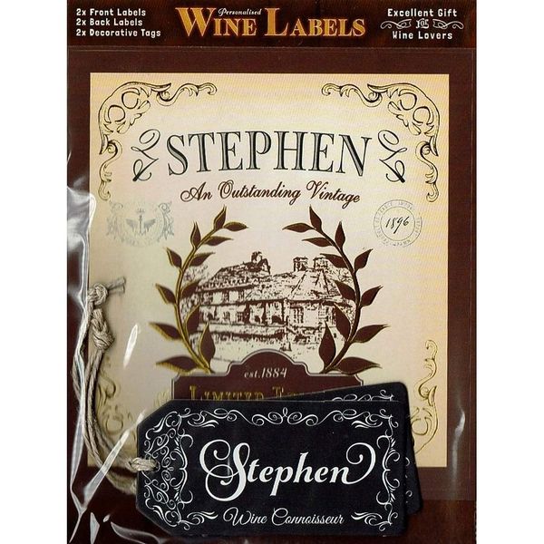 Personalised Wine Label 2 Pack "STEPHEN "