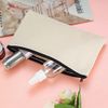 12 Pcs Canvas Makeup Bags, Canvas Pencil Pouch Bags with Zipper, Blank DIY Craft Make Up Cosmetic Pouches Bags Cases for Travel Craft School Toiletry Bags Pouches