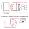 Heschen 16mm Rectangle Momentary Push Button Switch 1NO 1NC 5Pin 12V LED Lamp 5 Pack (Blue)