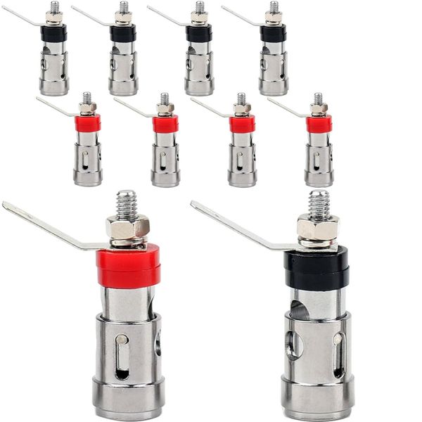 RUNCCI-YUN 10Pcs Amplifier Speaker Connector Binding Post Terminal Push Quick Type,Binding Post Spring Loaded Press speaker binding post speaker plugs for hifi
