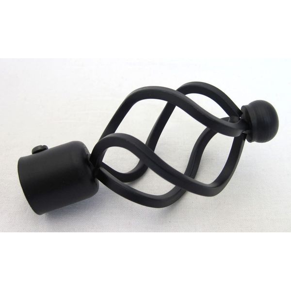 1 x Ferrum End Piece Spiral Metal Black Diameter 16 mm