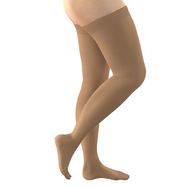 FITLEGS Class 2 (23-32mmHg) Thigh Length, Closed Toe (Beige, Extra Large)