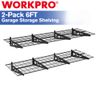 WORKPRO 2-Pack 2x6FT Garage Wall Shelving, 72” x 24” Heavy Duty Wall Mounted