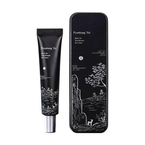 Pyunkang Yul Black Tea Time Reverse Eye Cream per la cura delle rughe anti-invecchiamento, aumenta l'elasticità della pelle con una cura ricca, senza irritazione, 25 ml