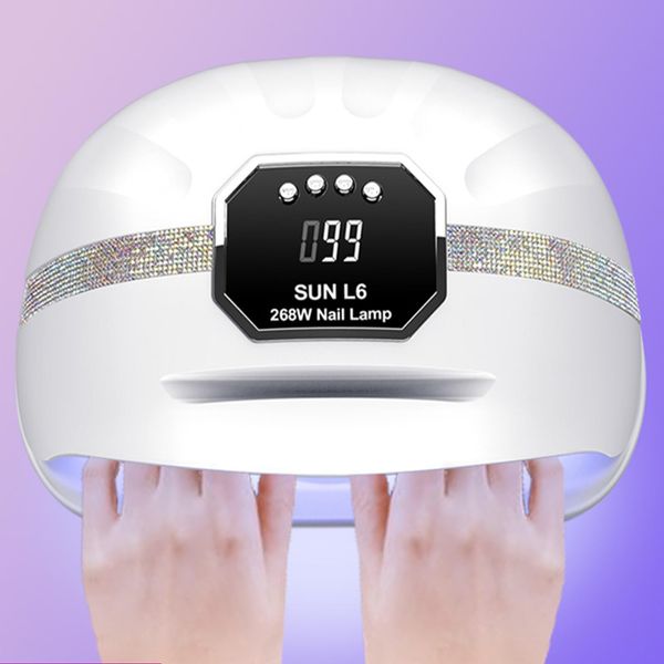 MainPi Lampada UV LED Unghie,268W Lampada per Unghie Con 4 Timer e Sensore Automatico,Professionale Fornetto Unghie con 45 LED,Lampada Asciuga Smalto Semipermanente Per Manicure/Pedicure