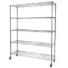 5-Tier Rolling Storage Rack - Adjustable, Heavy Duty & Metal Garage Rack