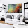 Teal Black Red Framed Abstract Canvas Wall Art Large Picture Prints