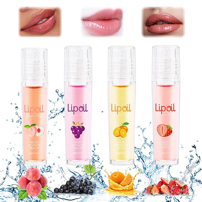 Roll On Glitter Lipgloss, Farblos Lipgloss Durchsichtig, Transparentes Lippenöl, Fruity Moisturizing Lip Oil, Glossy Liquid Lipstick, Hydrating Lip Oil, für langanhaltend Pflegende Lippen