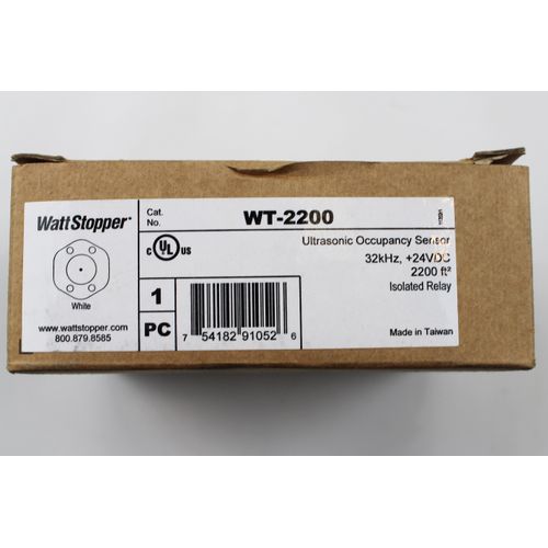 WattStopper WT-2200 Ultrasonic Ceiling Occupancy Sensor, 2200 Sq. Ft., White