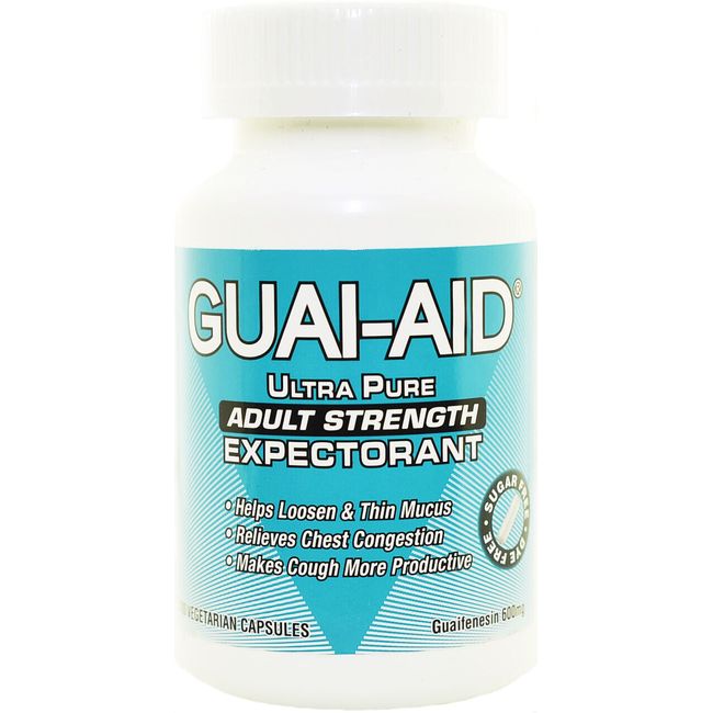 100  Guai-Aid® 600mg Mucus & Cold Relief 8hr Veg. Guaifenesin Capsules