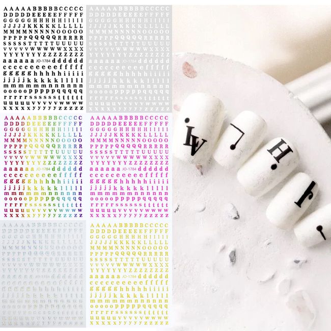 DFsucces 6 Pcs Alphabet Stickers English Letters Logo Glitter Capital and Lowercase DIY Rainbow Laser Gradient (6 Styles)