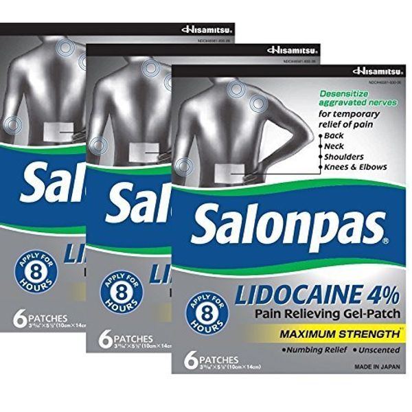 Salonpas lidocaine (3 Pack) Pain Relieving Maximum Strength Gel Patch