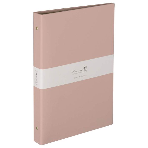 Nakabayashi A-HR3Y-201-P Harmaa Binder Pocket Album, L Shaped 3 Tier, Pink