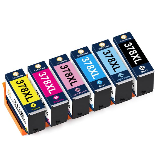 ColorKing 378 378XL Compatible for Epson 378XL Ink Cartridges for Epson XP 8700 Printer Ink Cartridges XP-8500 XP-8505 XP-8600 XP-8605 (6 Packs)