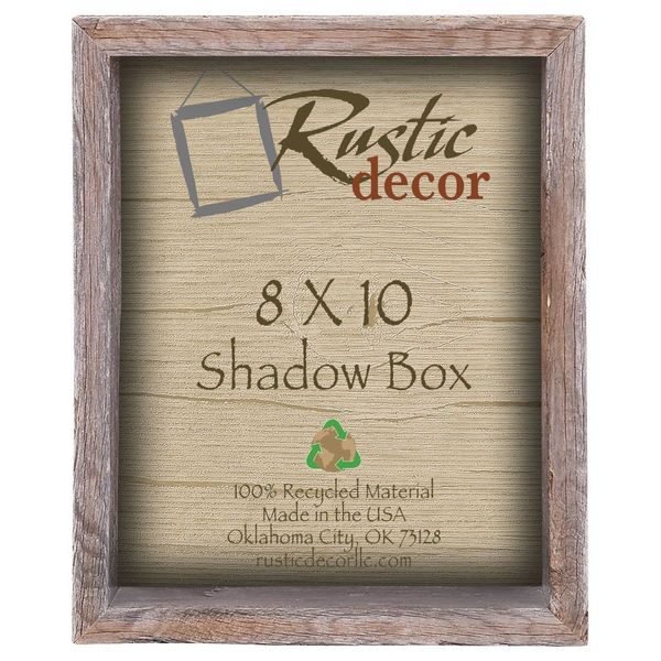 8x10 3" deep Reclaimed Rustic Barnwood Collectible Shadow Box