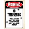 Warning No Trespassing metal tin sign interior decoration