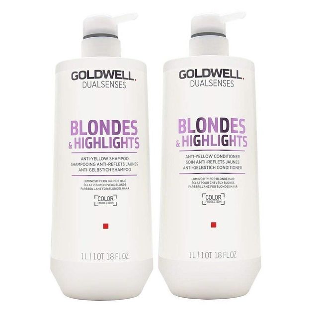 Goldwell Dualsenses Blonde Highlights Anti-Yellow Shampoo & Conditioner33.8ozDuo