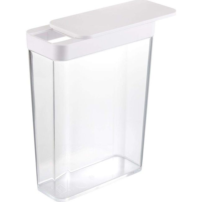 Yamazaki Industries 4952 Dry Food Container, White, Approx. W 7.4 x D 3.3 x H 9.6 inches (18.7 x 8.5 x 24.5 cm), Tower, Sliding Closure, Cereal Storage, Storage Container