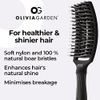 Fingerbrush Combo Medium - Styling Hair Brush for Dry & Detangled Medium Hair - Curved Head Scalp Massage - Boar & Nylon Bristles for Natural Shine - Fine, Medium & Thick Hair - Black