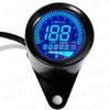 Motorcycle Digital Speed Tachometer 12V LED Mechanical Odometer 7 Color Switching Backlight Universal (Black)