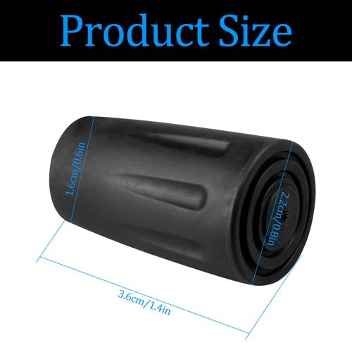 Rumyve2pcs Rubber Collar Replaceable Cane Protector,11 Cm Sturdy Walking Stick Rubber End,Travel Pole Tip Protector Suitable for Most Walking Poles