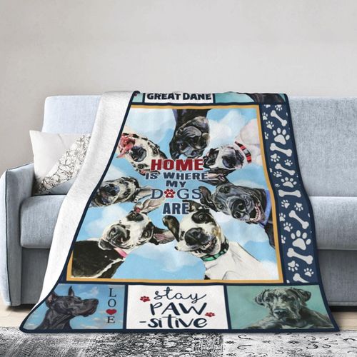 Great Dane Blanket Great Dane Throw Blanket Gifts for Dog Lover Girls Women Ultra Soft Cozy Fuzzy Plush Fleece Flannel Bedding Great Dane Stuff Blanket for Boys Kids Men Adults Bed Sofa 40"X50"