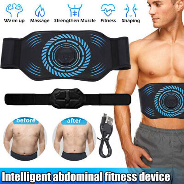 Muscle Stimulator EMS Ab Trainer Tens Unit Portable Abs Massager Workout Belt