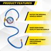 Comphic R134A AC Recharge Measuring Hose with Integrated Gauge for Precise Refilling