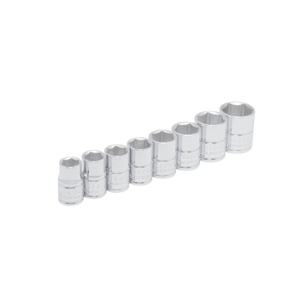 Urrea S02HM 3/8-Inch Drive 6-Point Chrome Socket Set, 8-Piece