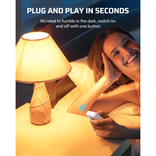 DEWENWILS Indoor Remote Control Outlet, Wireless Remote Light Switch, No Interference Remote Outlet Switch, No Wiring, 15A/1875W, 100ft RF Range, Compact Design, Programmable