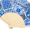 Hand Fan with Tile Pattern Souvenir from Portugal