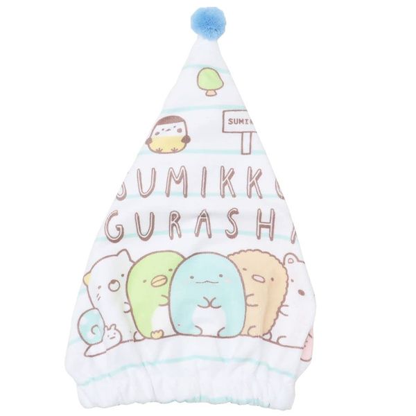 Marushin 6575029300 2023 Towel Cap, Kids, Sumikko Gurashi Hair-Drying Towel, Hair Absorbent, Quick Drying, Towel, Girls, Boys