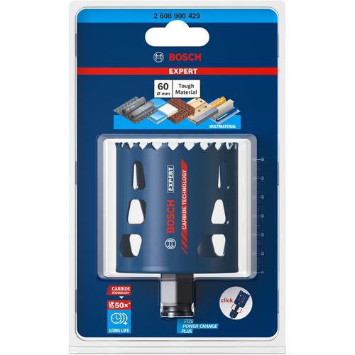 Bosch Professional 1x Expert Tough Material Hole Saw (for Wood with metal, Ø 60 mm, Accessories Rotary Impact Drill)