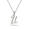 U Letter Initial Alphabet Name Personalized 925 Silver Pendant Necklace