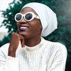 FocusCare Sleeping Cap for Women Silk Satin Lined White