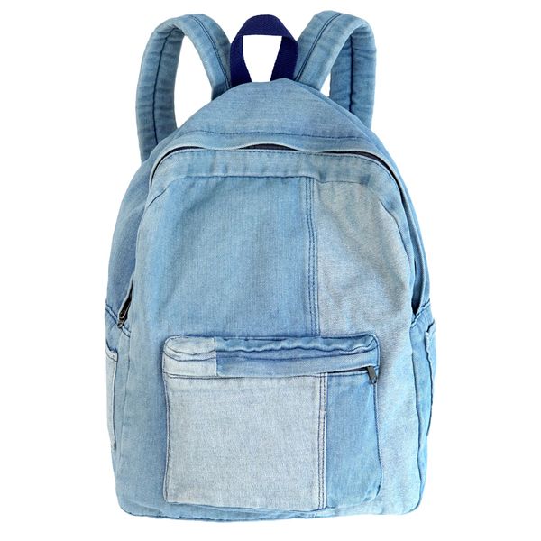 YunZh Denim Backpack Casual Style Lightweight Jeans Backpacks Classic Retro Travel Daypack