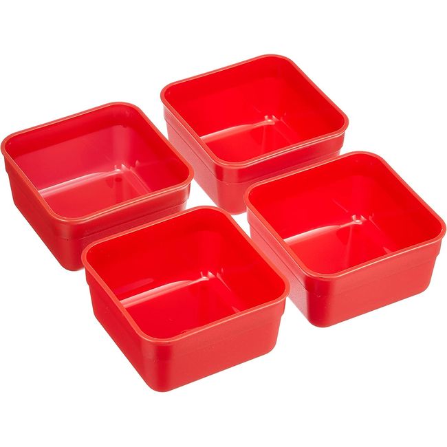 Tatsumiya 590517 590517 18.0 Double Box Divider Small Bowls Set of 4, Red, 7.8 fl oz (200 ml) x 4