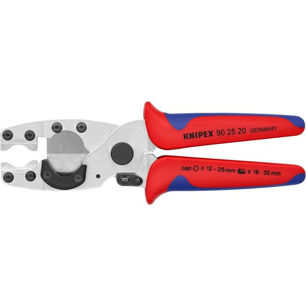 KNIPEX Pipe Cutter for composite pipes (12 – 25 mm) and protective tubes (18 – 35 mm) with multi-component grips galvanized 90 25 20