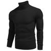 COOFANDY Men's Ribbed Slim Fit Knitted Pullover Turtleneck Sweater, Large, Black