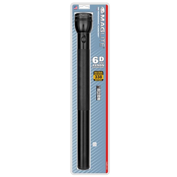 Maglite Heavy-Duty Incandescent 6-Cell D Flashlight, Black - S6D016