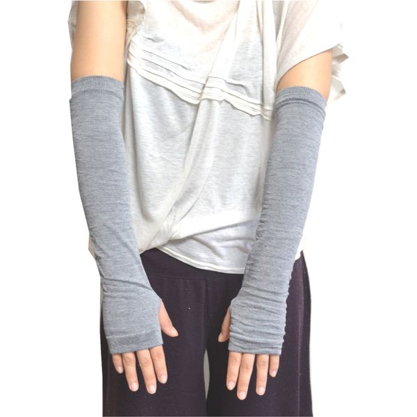 MG11-86 Arm Warmers, Set of 2, Warmly Wraps from Hands to Arms, Length 13.0 inches (33 cm), Type G, Mini Towel Set (Brown)