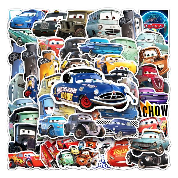 Cars Aufkleber, 50 Stück Lightning McQueen Sticker Set Wasserdicht Vinyl Stickers Graffiti Style Decals für Auto Motorräder Fahrrad Skateboard Gepäck Laptop Aufkleber, Geeignet für Erwachsene Kinder