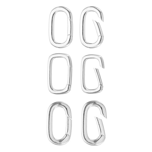 PATIKIL Spring Oval Clasp, 6Pcs Necklace Clasps and Closures (S/M/L, Silver)