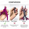 MELODYSUSIE Nail Clippers Tip Cutters for Acrylic False Fake Gel Artificial Nails Rustproof Sharp Professional Manicure Pedicure Trimmer Nail Care Tools, Plum
