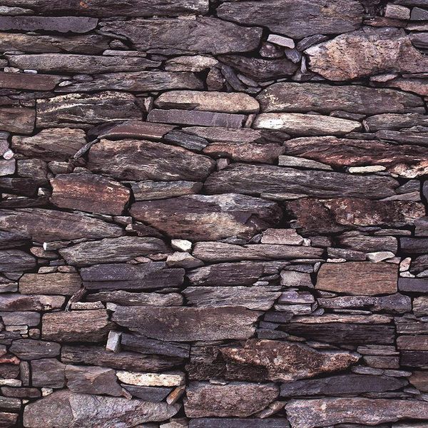 Brick Effect Wallpaper Slate Stone Rustic Weathered Realistic 3D Charcoal Debona