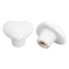 Uxcell 6Pcs Ceramic Knobs, Kitchen Drawer Knobs, Heart Shape Knobs Furniture Decorative Knobs and Pulls with Mounting Screws for Drawer, Dressers, Cupboard, Closet, White