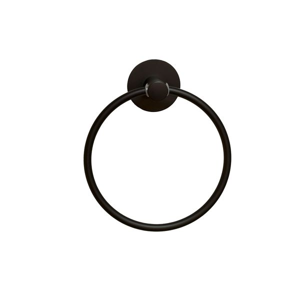 QINGQIU Towel Rack, Adhesive, Stainless Steel, Wall Hanging, Towel Ring, Stylish, Black, Towel Hanger, For Kitchen, Bath, Bathroom